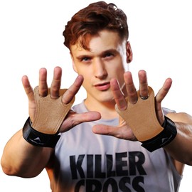 AEOLOS Leather Gymnastics Hand Grips-Great for Gymnastics,Pull up,Weight Lifting,Kettlebells and Cross Training (6#Latest Style Brown(2 Layers Leather), X-Small)