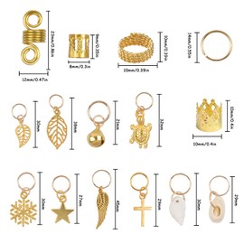 suchkawe 238 Pieces Hair Jewelry for Braids, Hair Coils Dreadlocks Accessories Gold Hair Beads Metal Hair Cuffs for Braids Accessories Hair Charms for Braids Silver