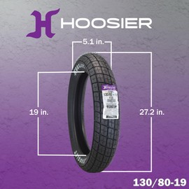 Hoosier Racing Tire 130/80-19 FT30 Dirt Bike Front Tube Type Tire Ideal for Flat Track Bikes with Hoosier Keychain