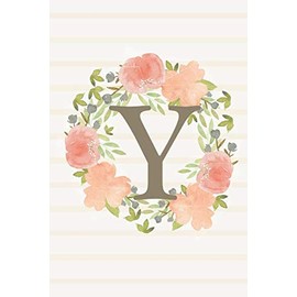 Y: Monogram Initial Y Notebook - Soft Floral