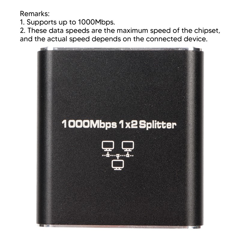 Ethernet Splitter RJ45 Network Port 1 to 2 Port Aluminum