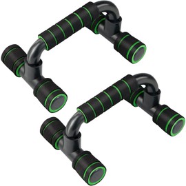Pushup Bars Stands Handles Strength Training for Men and Women Workout, Gym Exercise Equipment Fitness, 1 Pair Pushup Handles Cushioned Foam Handles Grip, Non-Slip Sturdy Structure (Green)