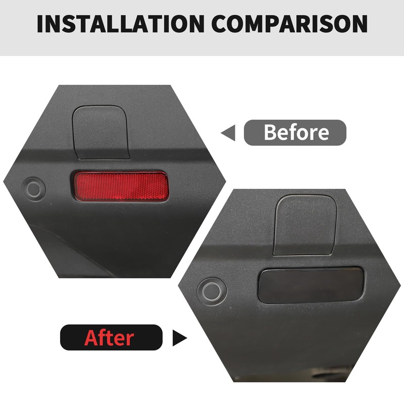 RT-TCZ Smoked Black Rear Fog Light Lamp Trim Cover Decoration