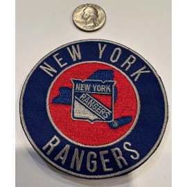 NEW YORK RANGERS VINTAGE STYLE EMBROIDERED IRON ON PATCH  3.5”x 3.5” BEAUTIFUL!