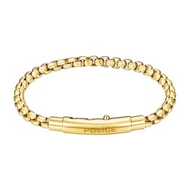 Police Men's Fleshy Gold Stainless Steel Chain Bracelet