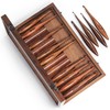 Rosewood Crochet Box Case with Hooks, Ergonomic Wooden Crochet Hook