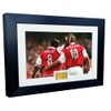 12x8 A4 Signed Ian Wright Dennis Bergkamp Arsenal Autographed Autograph