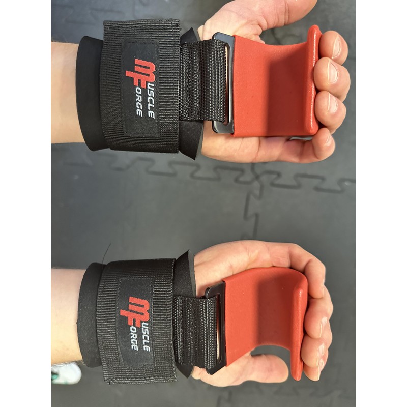 MuscleForge Lifting Straps with Hooks for Strength Training, Powerlifting, Weightlifting,
