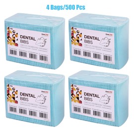 ONEMED OneMed 500 PCS 13"x18" Disposable Dental Bibs 3 Ply Waterproof Blue Dental Tattoo Bibs Dentist Clinic Medical Tray Cover and Nail Table Cover