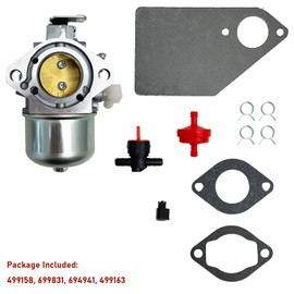 NewJ's 499158 Carburetor Fit for Briggs & Stratton 283702 283707 284702 284707 28R707 28T707 28V707 Lawn Mower Engines Carb Part NO. 699831 694941 499158 499163