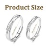 YHIJSR Pack of 2 Silver Couple Rings with Opening, Adjustable