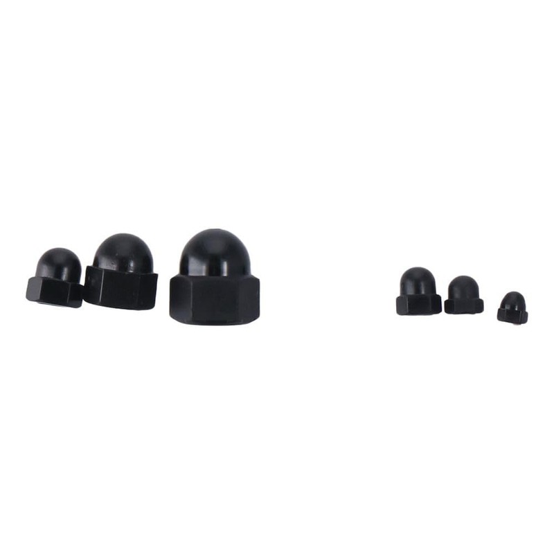 Nylon Acorn Nuts 70Pcs M3/M4/M5/M6/M8/M10 Metric Size Black Dome Head