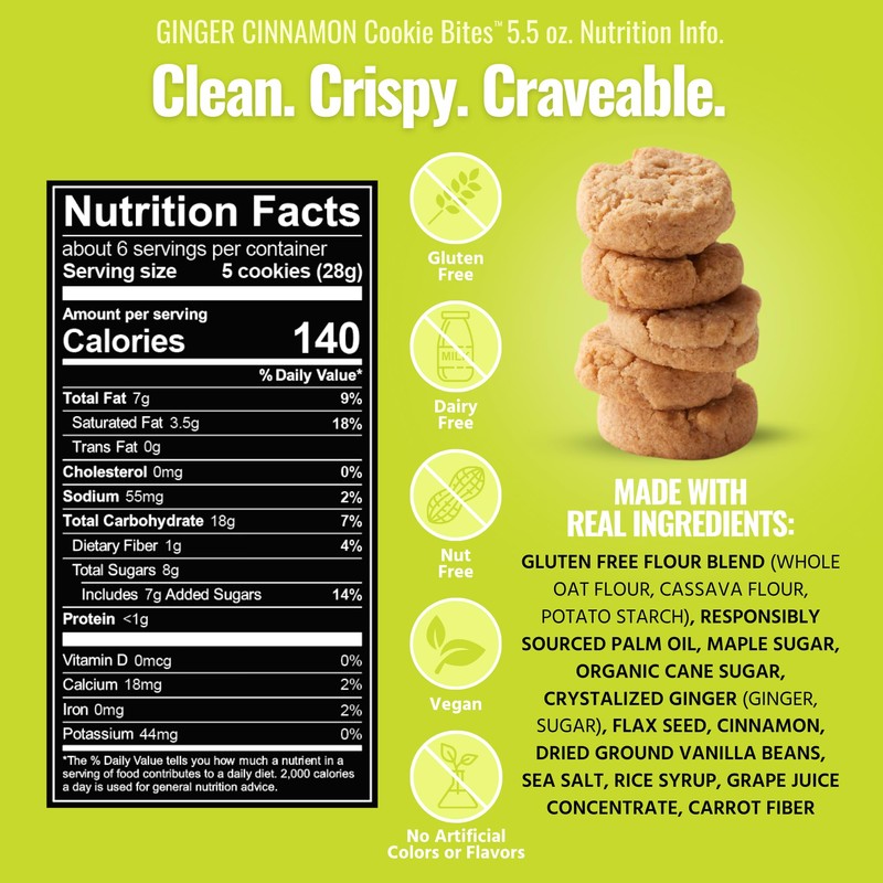 Every Body Eat Crunchy Cookie Bites, Gluten & Dairy Free,
