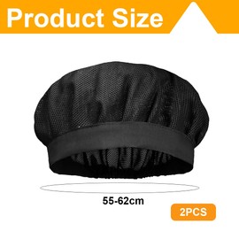 BEPSYOM 2 Pieces Elastic Chefs Hat Unisex Kitchen Chef Hat Food Service Hair Nets Adjustable Mesh Cap, multicoloured