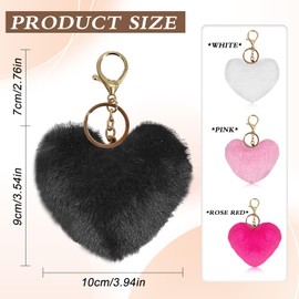 WisePoint Womens Keychain 2PCS, Soft Plush Keychain Cute Keychain for Door Keys and Car Keys, Heart Purse Keychain for Women (style1)