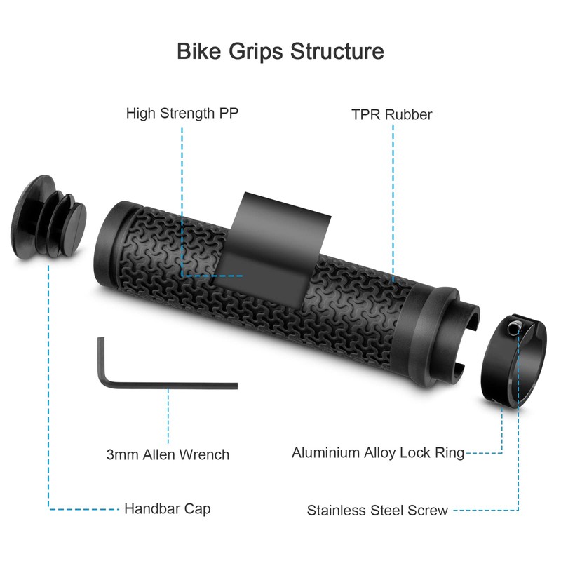 NUWAB Premium Bike Handlebar Grips, Professional Mountain Bicycle Grips with