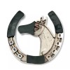 1clickautoacc 3D CHROME ABS HORSESHOE WITH HORSE HEAD CAR TRUCK