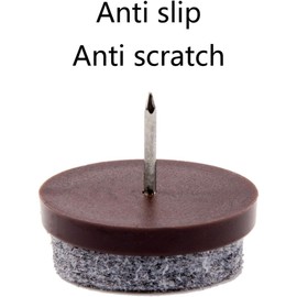 Pack of 12 Felt Glides for Chairs, 22 mm Chair Felt Glides Nail Furniture Glides with 4 mm Thickness - Felt Chair Glides for Furniture Floors