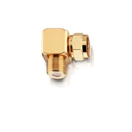 Oehlbach Antenna F-AD 90 Angled Adaptor for Aerial Cables with F-Connectors Gold