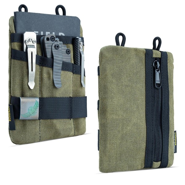 VIPERADE VE1-OW EDC Pouch, Waxed Canvas Pocket Organizer, EDC Pocket