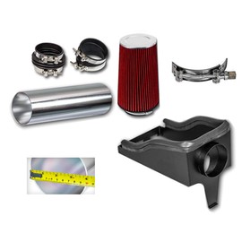 Click2go Heat Shield Cold Air Intake Kit with Reusable Red Filter Compatible with 99-03 Ford F250 / F350 Super Duty 7.3L V8 Diesel / 00-03 Excursion 7.3L V8 Diesel
