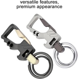 2 Pcs Metal Bottle Opener Keychain with Heavy Duty Key Rings for Men & Women