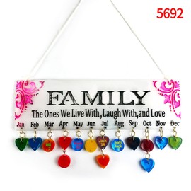 Family Birthday Calendar Wall Hanging Resin Mold, 12 inches, Monthly Reminder Board with Heart Charms, Wall Decoration Signs, epoxy Resin Silicone Mold