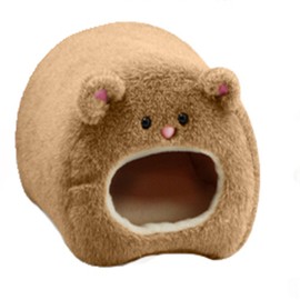 Rats Hamster Winter Warm Fleece Hanging Cage Hammock House Cute Bear Desige with Bed Mat, for Small Furry Animals