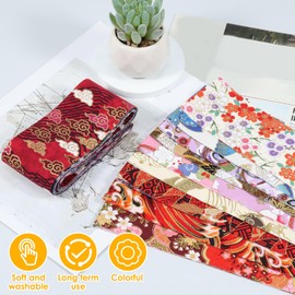 40Pcs Fabric Strips Soft Cotton Fabric 6.5x100cm Washable Quilting Fabric Assorted Quilting Strips Colorful Fabric Strips DIY Multipurpose Quilting Fabric for Quilting Crafting and Sewing