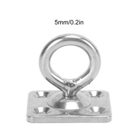Stainless Steel Ceiling Hooks Corrosion Resistant Pad Eye Plate U Hooks Wall Mount Rings Home Storage Hooks for Seawater Environment (Rotating Square Door Buckle 5MM)