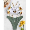 Zaful 2-Piece Bikini Set with Sunflower Print, Women’s Push-Up Padded