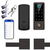 BEBASIA Smart Fingerprint Door Lock with Handle Set, Full App
