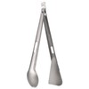 TOMSHOO Titanium Serving Tongs Multi-Purpose BBQ Tongs with Spork and