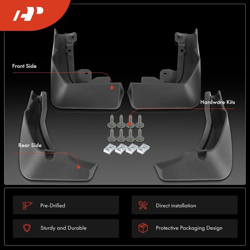 A-Premium Set of 4PCS Mud Flaps Splash Guards Mudguards Mudflaps