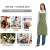 Jaspfct Cross Back Waterproof Canvas Apron Cotton Split Leg Apron