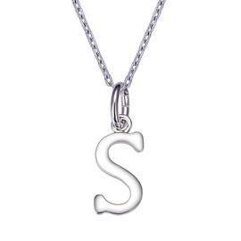 GemShadow Women Girls 925 Sterling Silver S Initial Necklace