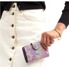 COACH Medium Corner Zip Wallet With Floral Print Ivory/Purple/Pink Multi