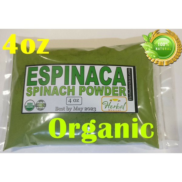 4oz Espinaca Organic superfood, Espinaca en polvo Spinach powder 100% Natural !