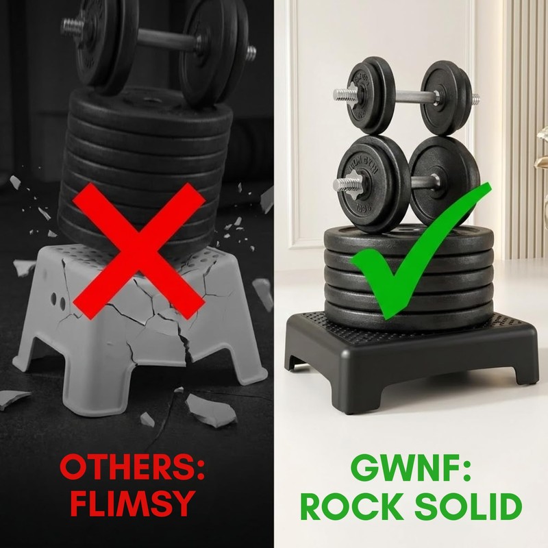 GWNF3.35'' Short Step Stool – 600lb Capacity Ultra-Sturdy Structure &