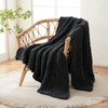 YIRUIO Handmade Chunky Knit Throw Blanket Cable with Checkered Pattern