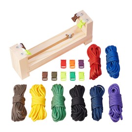 PH PandaHall Jig Bracelet Maker with Parachute Cord, Wristband Maker - 8 Parachute Cords and 8 Quick Release Buckles, Paracord Braiding Weaving DIY Craft Tool Kit