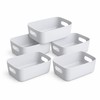 5-Piece Stackable Plastic Storage Box Set – Rectangular Organizer Containers