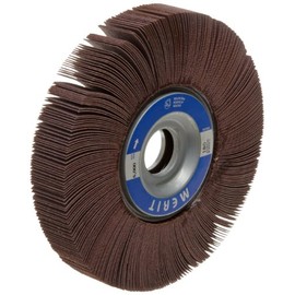Merit Grind-O-Flex Abrasive Flap Wheel, 1" Arbor, Round Hole, Ceramic Aluminum Oxide, 6" Dia., 2" Face Width, Grit 120, 6000 Max RPM (Pack of 1)