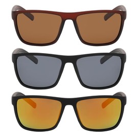 OWL Men's Sporty Polarized Sunglasses – Sun Protection, Lightweight & Stylish Polycarbonate Lense - Ideal for Outdoor Driving, Traveling, Hiking & Sports Activities - Brown, Black, Orange Mirror