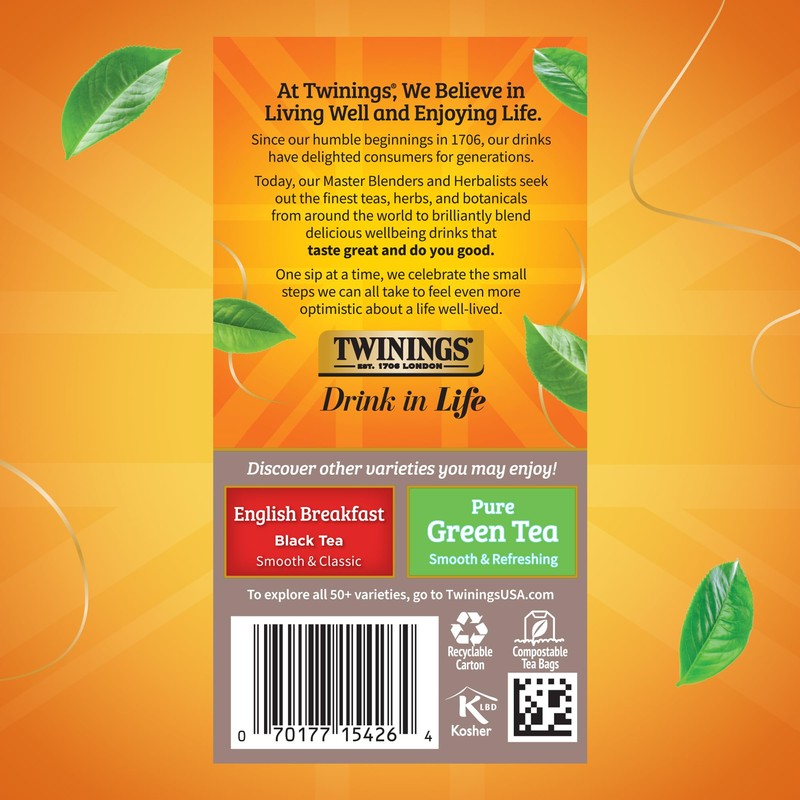 Twinings Pure Oolong Tea Individually Wrapped Bags, 20 Count (Pack