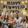 Happy New Year Banner2025, No-Diy New Years Decorations Banner, Glitter