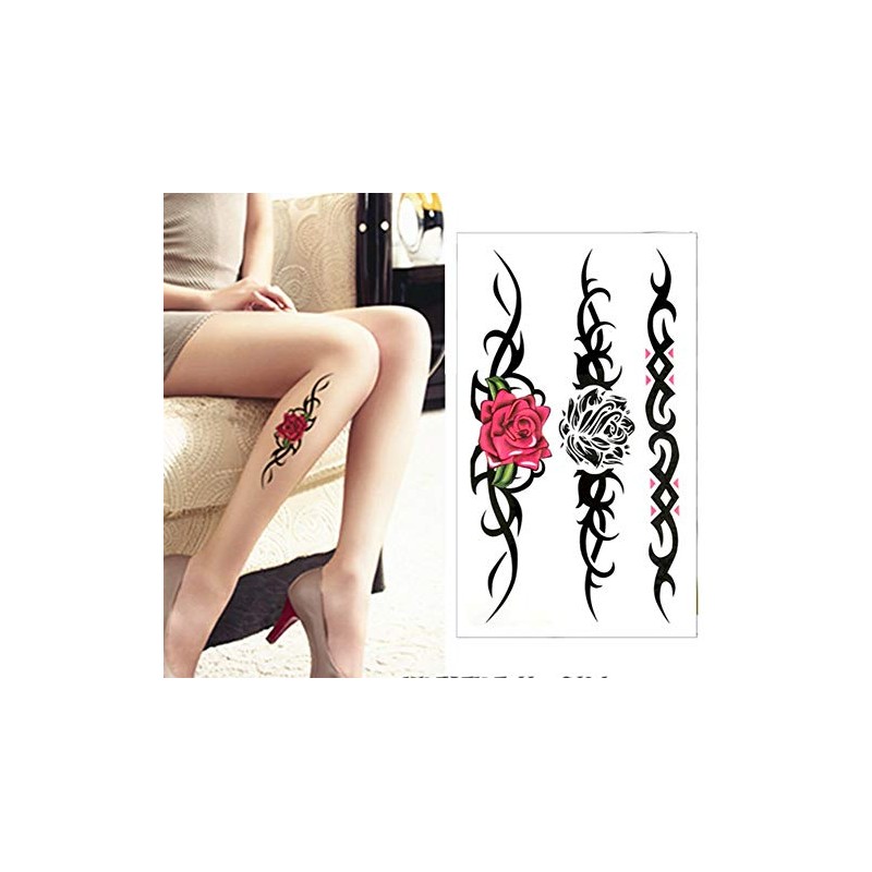 EROSPA® Tattoo Sheet Sticker Temporary Flower Roses Triabal
