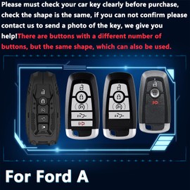 Cavlobe Zinc Alloy Key Fob Cover,Keychain,Full Protection Car Key Case for Ford F150 F250/350 F450 F550 Edge Escape Expedition Fusion Mustang Explorer Lincoln Smart Keyshell Accessories(NO.042 Black)