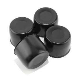 DewFlew 4Pcs 4.9" Push Through Wheel Center Caps Stainless Trailer Hub Cap for Truck SUV RV Wheel Rim (Fit 4.9" Bore 3.54" H Matt Black)