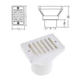 ZYAMY Floor Drain 2 Inch ABS Plastic Drain Grate Swimming Pool Equipment Spa Soaking Pool Drain Pool Trench Overflow Overflow Base Replacement White